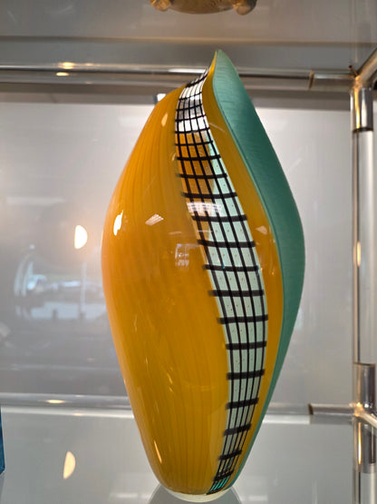 Attributed to Afro Celotto for Polychromy Glass Studio Murano Vase